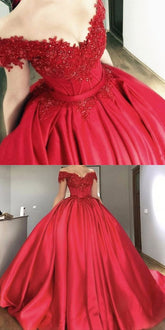 Occasion Red Ball Gown Off Shoulders Wedding Dress Prom Quinceanera Dresses,GDC1133-Dolly Gown